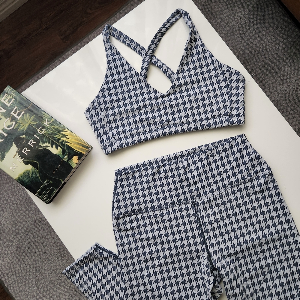 NWOT CARBON 38 Houndstooth Jacquard 2 Piece Set